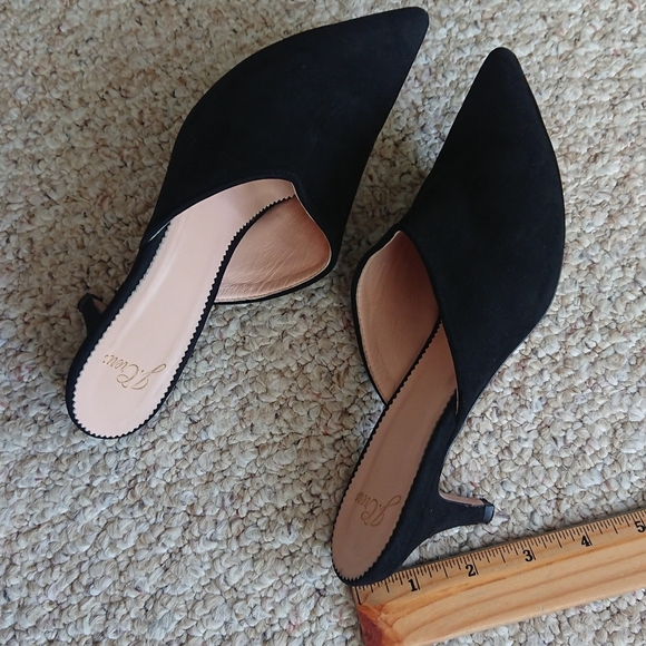 J.Crew pointy toe black suede leather mules size 6 - Picture 10 of 14